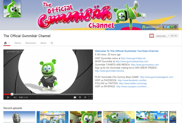 New Gummibär YouTube Channel