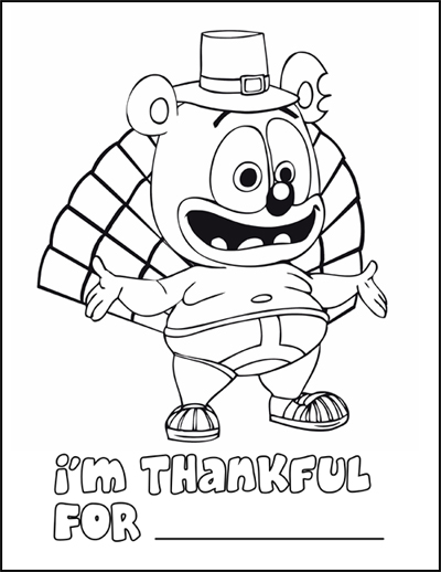 Gummibär Thanksgiving Coloring Page